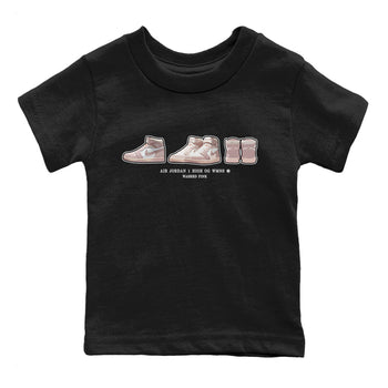 Air Jordan 1 Washed Pink Sneaker Match Tees Sneaker Prelude Sneaker Tees Air Jordan 1 High OG WMNS Washed Pink Sneaker Release Tees Kids Shirts Black 2
