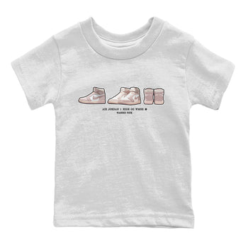 Air Jordan 1 Washed Pink Sneaker Match Tees Sneaker Prelude Sneaker Tees Air Jordan 1 High OG WMNS Washed Pink Sneaker Release Tees Kids Shirts White 2