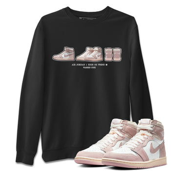 Air Jordan 1 Washed Pink Sneaker Match Tees Sneaker Prelude Sneaker Tees Air Jordan 1 High OG WMNS Washed Pink Sneaker Release Tees Unisex Shirts Black 1