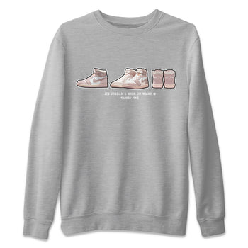 Air Jordan 1 Washed Pink Sneaker Match Tees Sneaker Prelude Sneaker Tees Air Jordan 1 High OG WMNS Washed Pink Sneaker Release Tees Unisex Shirts Heather Grey 2