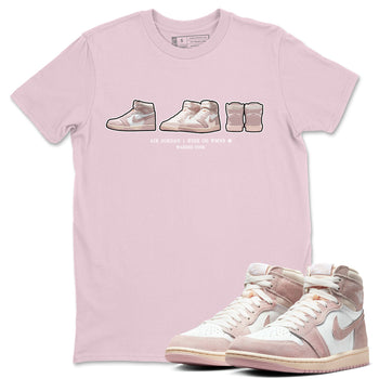 Air Jordan 1 Washed Pink Sneaker Prelude Crew Neck Sneaker Tees Air Jordan 1 High OG WMNS Washed Pink Sneaker T-Shirts Washing and Care Tip