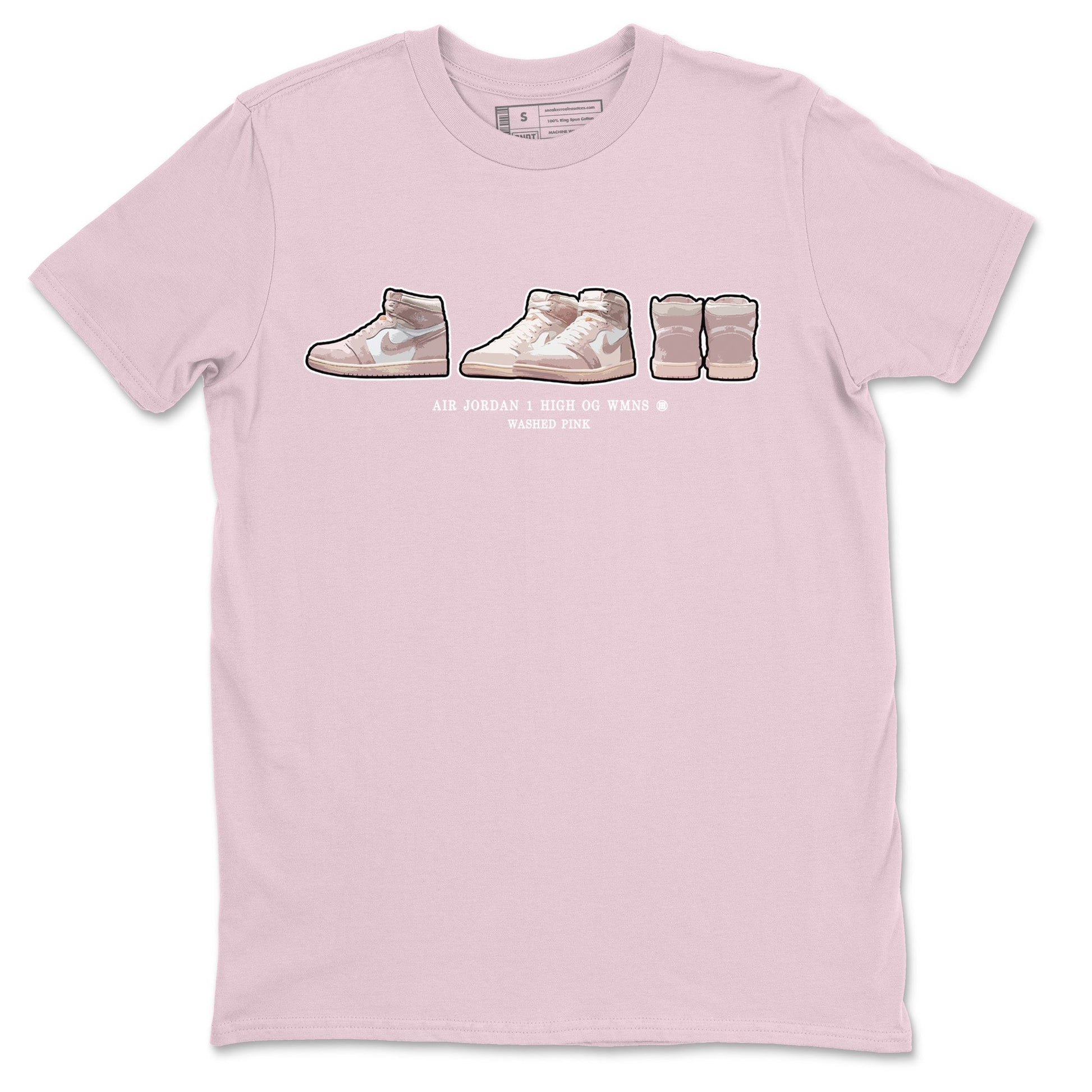 Air Jordan 1 Washed Pink Sneaker Match Tees Sneaker Prelude Sneaker Tees Air Jordan 1 High OG WMNS Washed Pink Sneaker Release Tees Unisex Shirts Pink 2