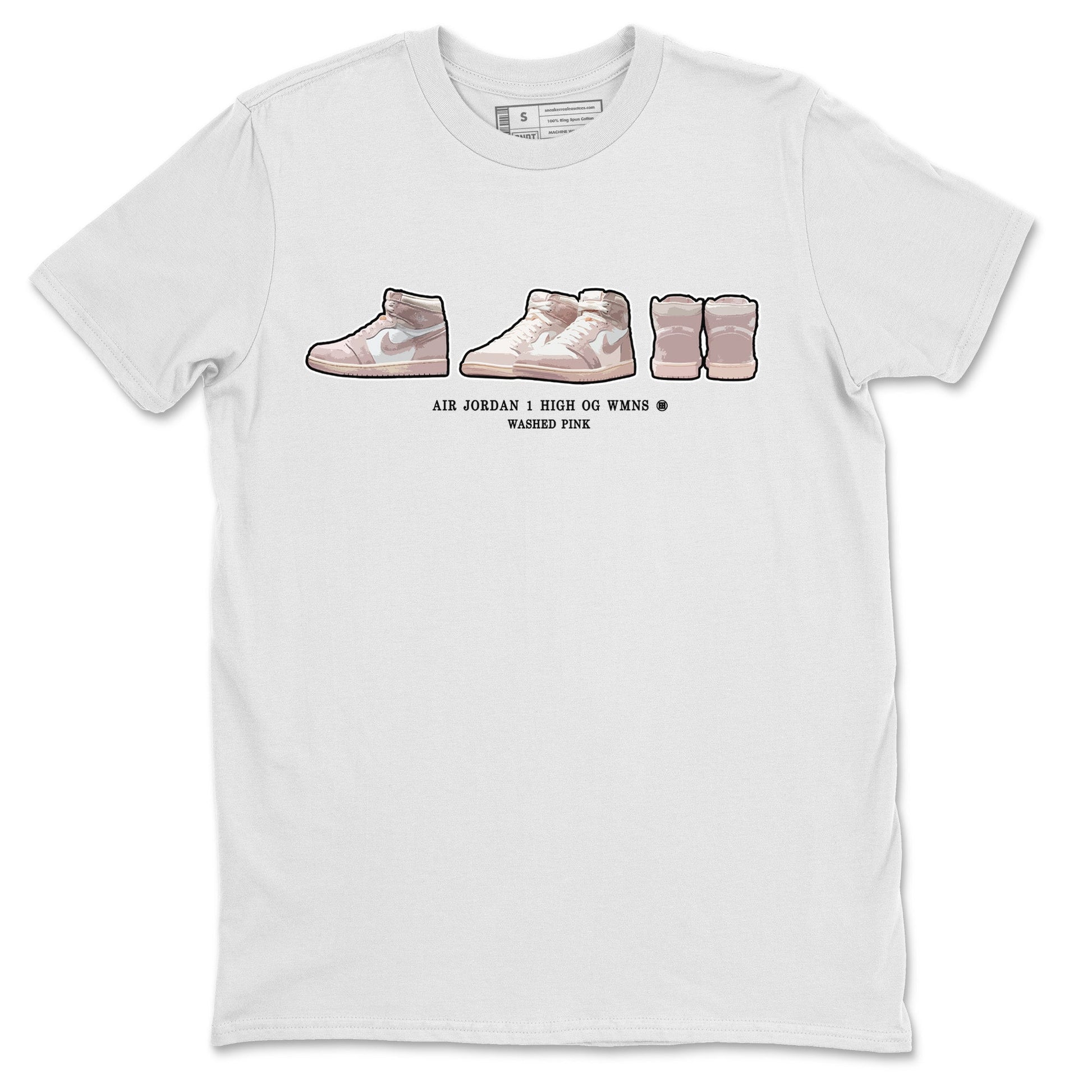 Air Jordan 1 Washed Pink Sneaker Match Tees Sneaker Prelude Sneaker Tees Air Jordan 1 High OG WMNS Washed Pink Sneaker Release Tees Unisex Shirts White 2