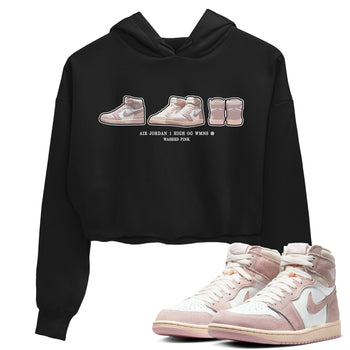 Air Jordan 1 Washed Pink Sneaker Match Tees Sneaker Prelude Sneaker Tees Air Jordan 1 High OG WMNS Washed Pink Sneaker Release Tees Women's Shirts Black 1