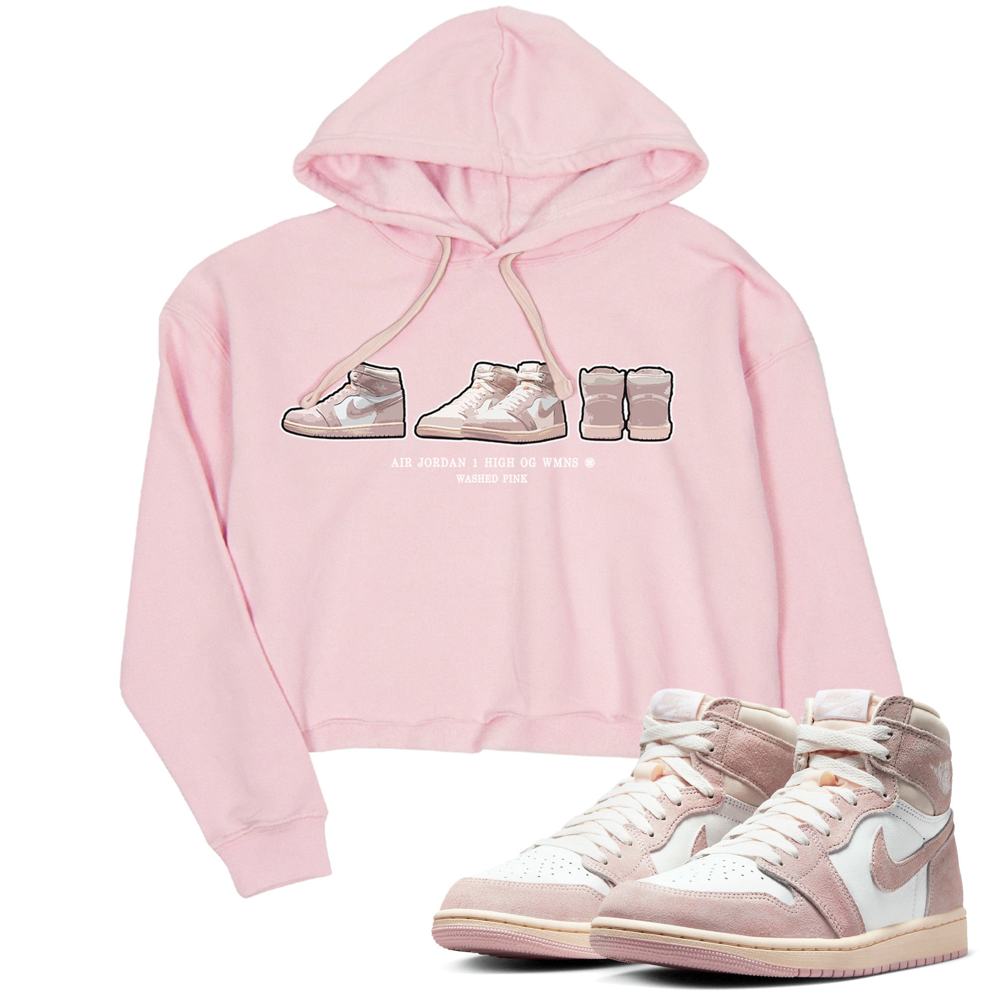 Air Jordan 1 Washed Pink Sneaker Match Tees Sneaker Prelude Sneaker Tees Air Jordan 1 High OG WMNS Washed Pink Sneaker Release Tees Women's Shirts Pink 1