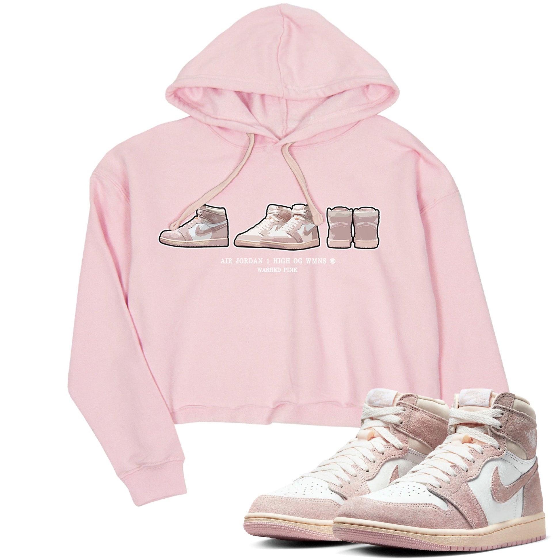 Air Jordan 1 Washed Pink Sneaker Match Tees Sneaker Prelude Sneaker Tees Air Jordan 1 High OG WMNS Washed Pink Sneaker Release Tees Women's Shirts Pink 1