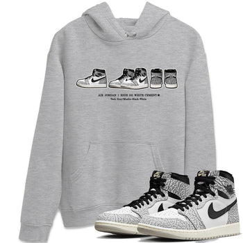 Jordan 1 White Cement Sneaker Match Tees Sneaker Prelude Sneaker Tees Jordan 1 White Cement Sneaker Release Tees Unisex Shirts
