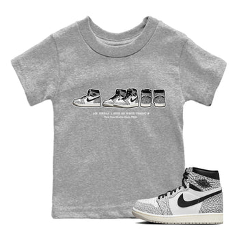 Jordan 1 White Cement Sneaker Match Tees Sneaker Prelude Sneaker Tees Jordan 1 White Cement Sneaker Release Tees Kids Shirts
