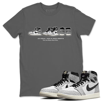 Jordan 1 White Cement Sneaker Match Tees Sneaker Prelude Sneaker Tees Jordan 1 White Cement Sneaker Release Tees Unisex Shirts