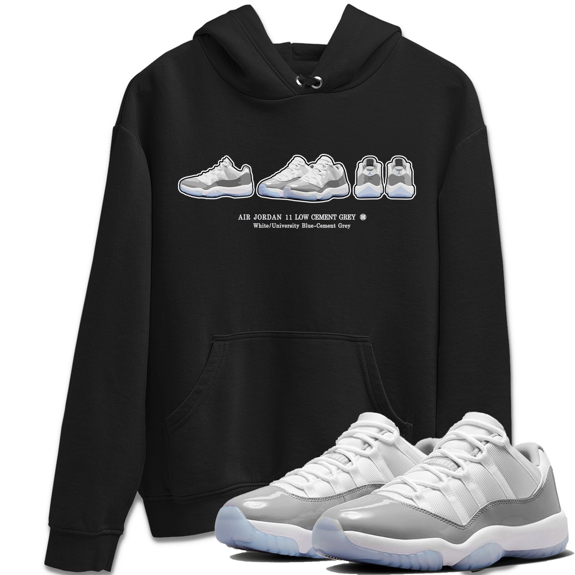 Air Jordan 11 White Cement Sneaker Match Tees Sneaker Prelude Sneaker Tees Air Jordan 11 Cement Grey Sneaker Release Tees Unisex Shirts Black 1