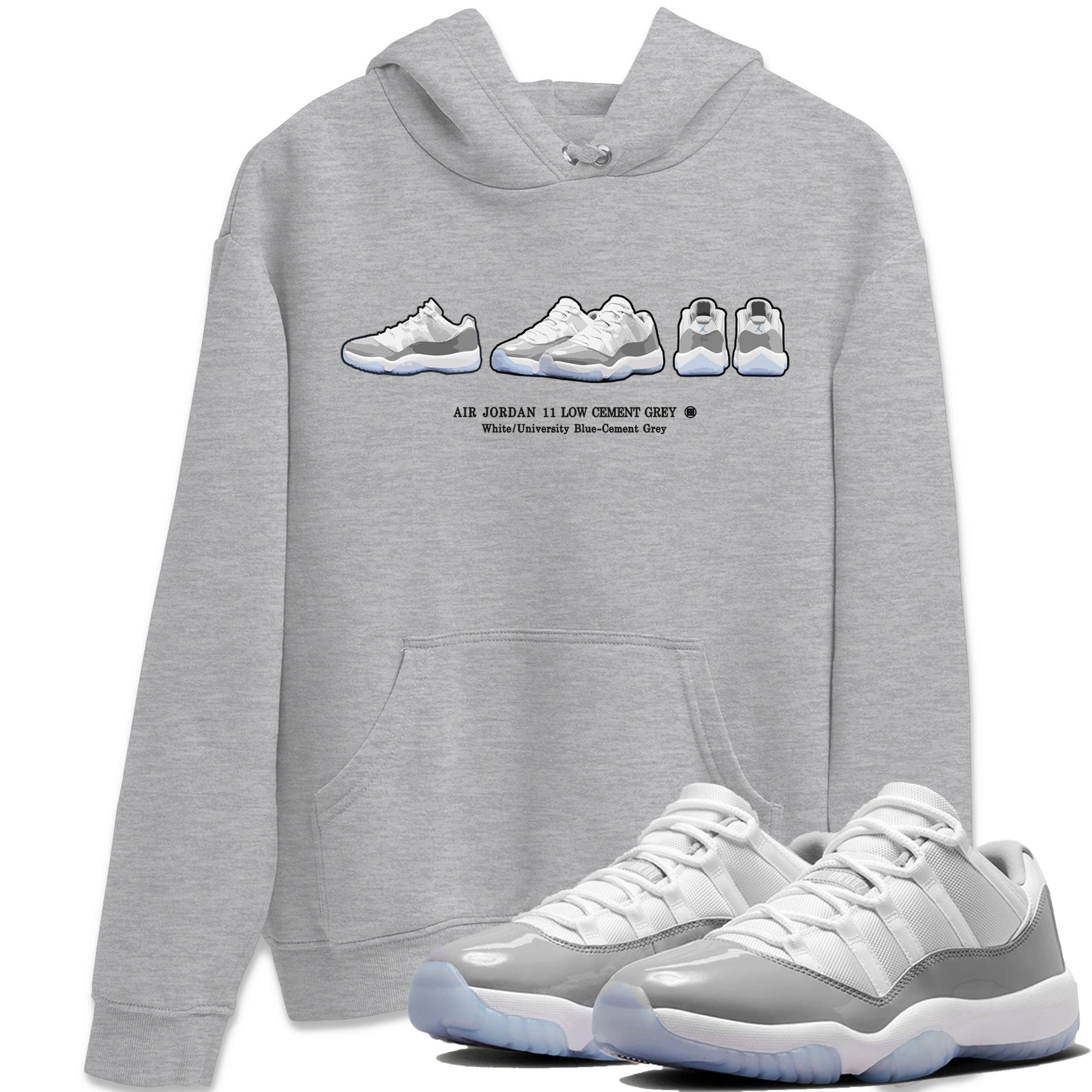 Air Jordan 11 White Cement Sneaker Match Tees Sneaker Prelude Sneaker Tees Air Jordan 11 Cement Grey Sneaker Release Tees Unisex Shirts Heather Grey 1