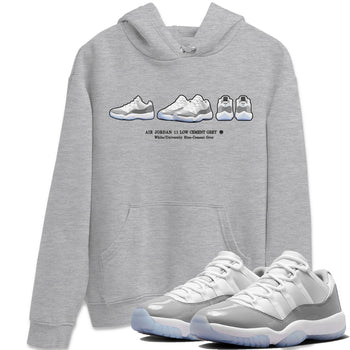 Air Jordan 11 White Cement Sneaker Match Tees Sneaker Prelude Sneaker Tees Air Jordan 11 Cement Grey Sneaker Release Tees Unisex Shirts Heather Grey 1