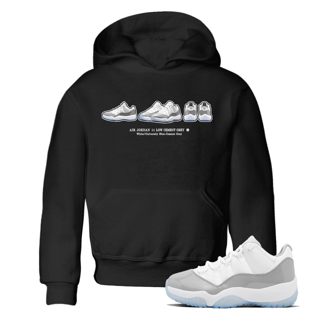 Air Jordan 11 White Cement Sneaker Match Tees Sneaker Prelude Sneaker Tees Air Jordan 11 Cement Grey Sneaker Release Tees Kids Shirts Black 1