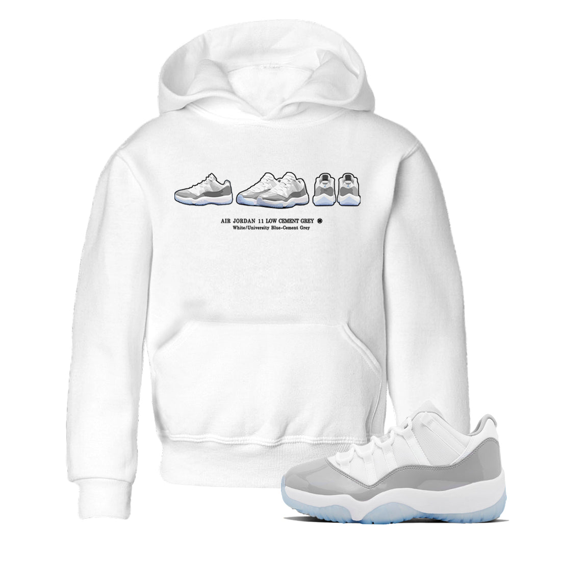 Air Jordan 11 White Cement Sneaker Match Tees Sneaker Prelude Sneaker Tees Air Jordan 11 Cement Grey Sneaker Release Tees Kids Shirts White 1