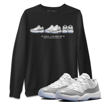 Air Jordan 11 White Cement Sneaker Match Tees Sneaker Prelude Sneaker Tees Air Jordan 11 Cement Grey Sneaker Release Tees Unisex Shirts Black 1