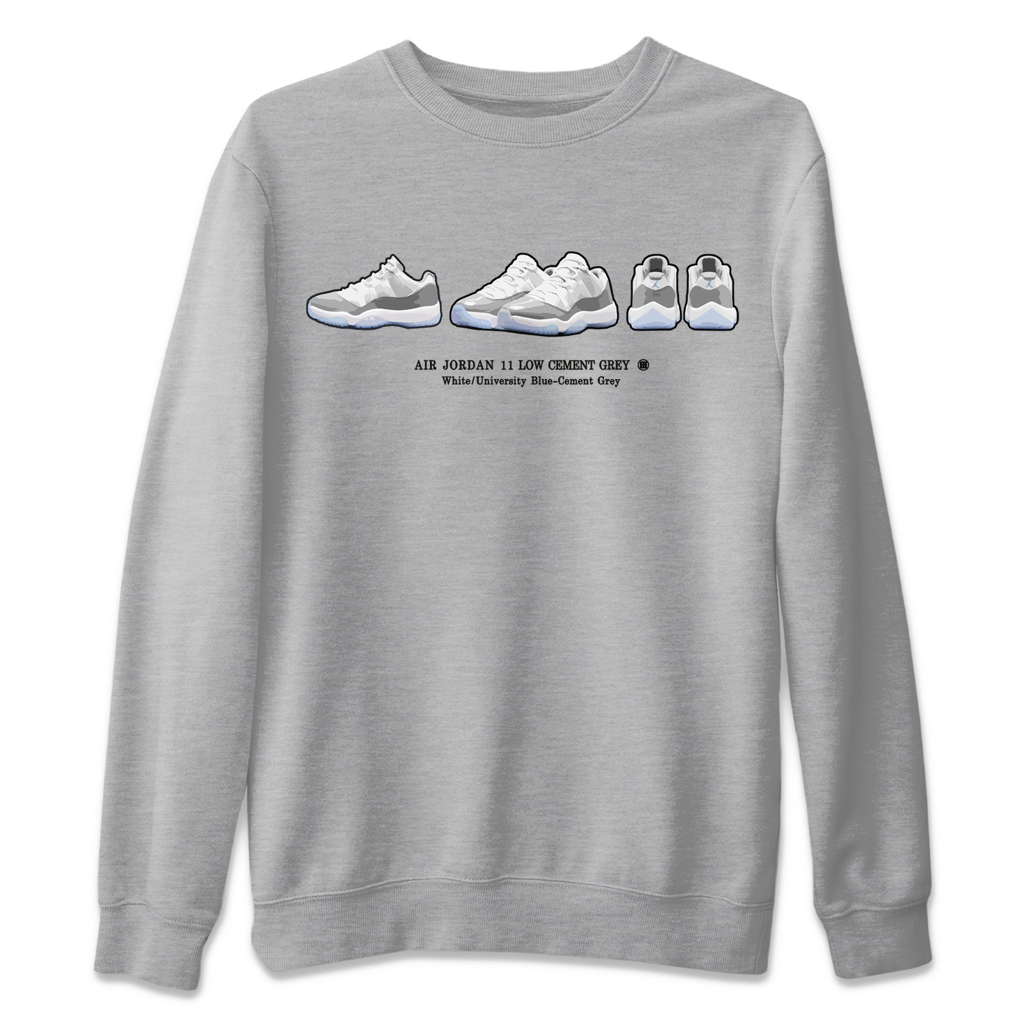 Air Jordan 11 White Cement Sneaker Match Tees Sneaker Prelude Sneaker Tees Air Jordan 11 Cement Grey Sneaker Release Tees Unisex Shirts Heather Grey 2
