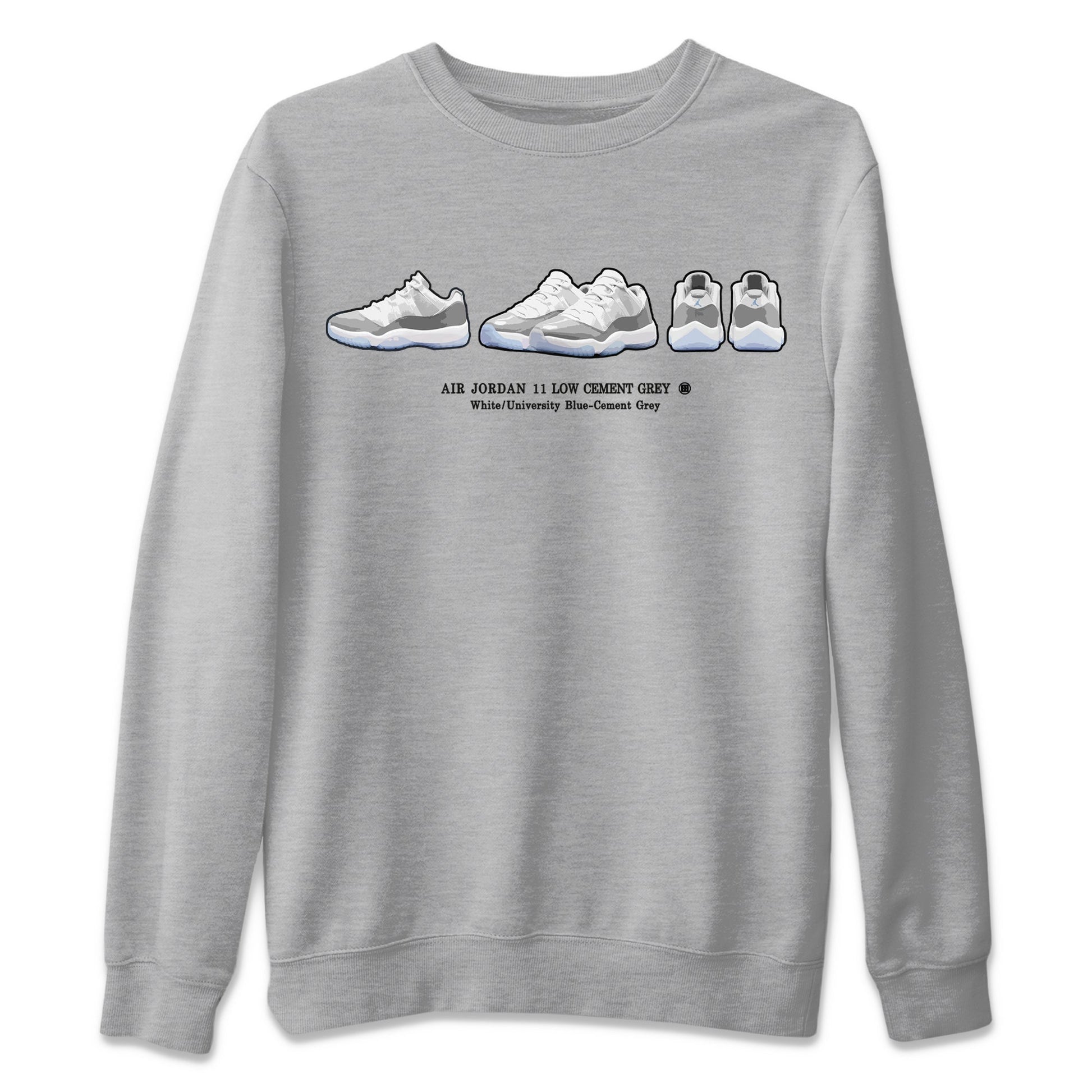Air Jordan 11 White Cement Sneaker Match Tees Sneaker Prelude Sneaker Tees Air Jordan 11 Cement Grey Sneaker Release Tees Unisex Shirts Heather Grey 2