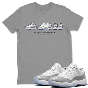 Air Jordan 11 White Cement Sneaker Match Tees Sneaker Prelude Sneaker Tees Air Jordan 11 Cement Grey Sneaker Release Tees Unisex Shirts Heather Grey 1