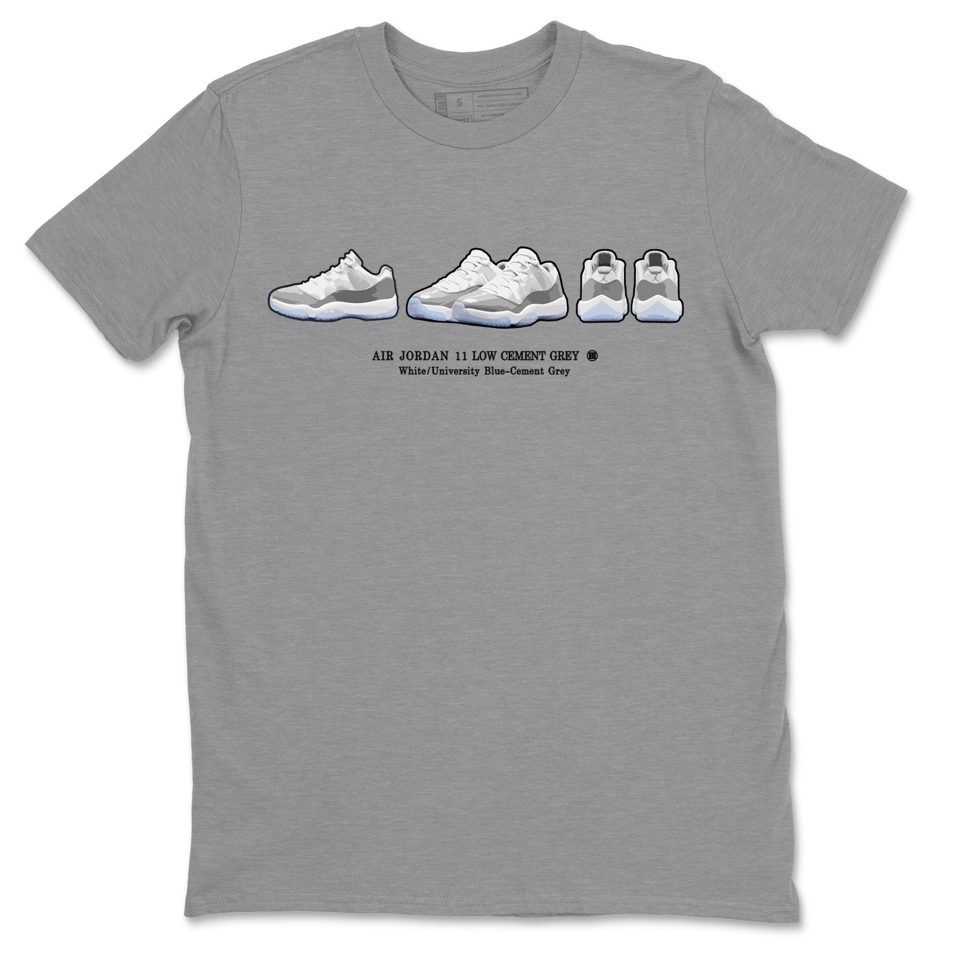 Air Jordan 11 White Cement Sneaker Match Tees Sneaker Prelude Sneaker Tees Air Jordan 11 Cement Grey Sneaker Release Tees Unisex Shirts Heather Grey 2