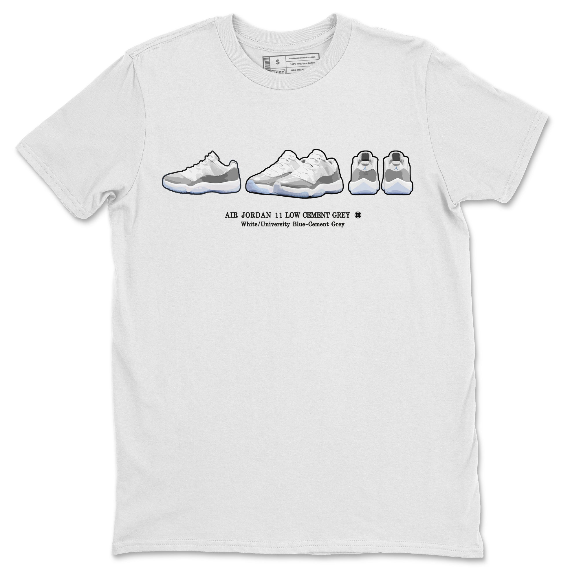 Air Jordan 11 White Cement Sneaker Match Tees Sneaker Prelude Sneaker Tees Air Jordan 11 Cement Grey Sneaker Release Tees Unisex Shirts White 2