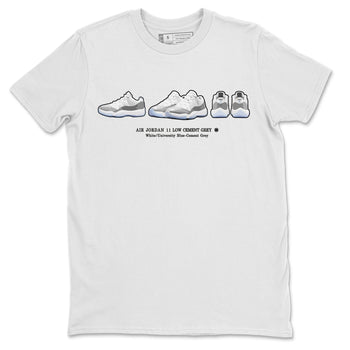 Air Jordan 11 White Cement Sneaker Match Tees Sneaker Prelude Sneaker Tees Air Jordan 11 Cement Grey Sneaker Release Tees Unisex Shirts White 2