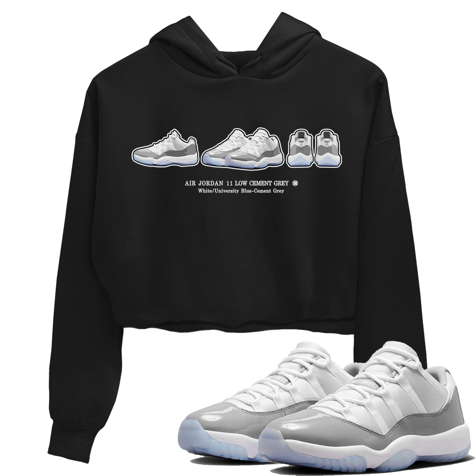Air Jordan 11 White Cement Sneaker Match Tees Sneaker Prelude Sneaker Tees Air Jordan 11 Cement Grey Sneaker Release Tees Women's Shirts Black 1