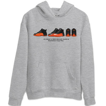 Air Jordan 12 Brilliant Orange Sneaker Match Tees Sneaker Prelude t shirt Air Jordan 12 WMNS Brilliant Orange Sneaker Tees Unisex Shirts Heather Grey 2
