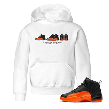 Air Jordan 12 Brilliant Orange Sneaker Match Tees Sneaker Prelude t shirt Air Jordan 12 WMNS Brilliant Orange Sneaker Tees Kids Shirts White 1