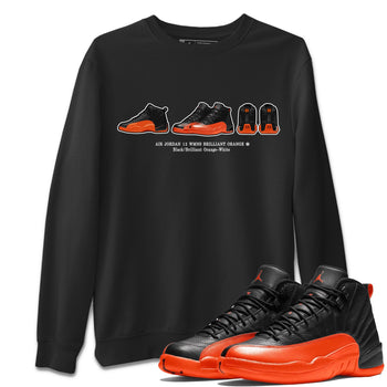 Air Jordan 12 Brilliant Orange Sneaker Match Tees Sneaker Prelude t shirt Air Jordan 12 WMNS Brilliant Orange Sneaker Tees Unisex Shirts Black 1