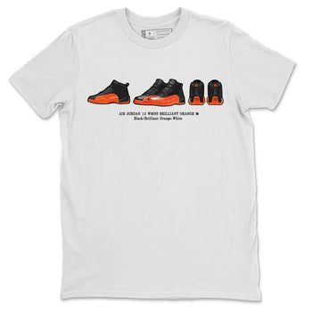 Air Jordan 12 Brilliant Orange Sneaker Match Tees Sneaker Prelude t shirt Air Jordan 12 WMNS Brilliant Orange Sneaker Tees Unisex Shirts White 2