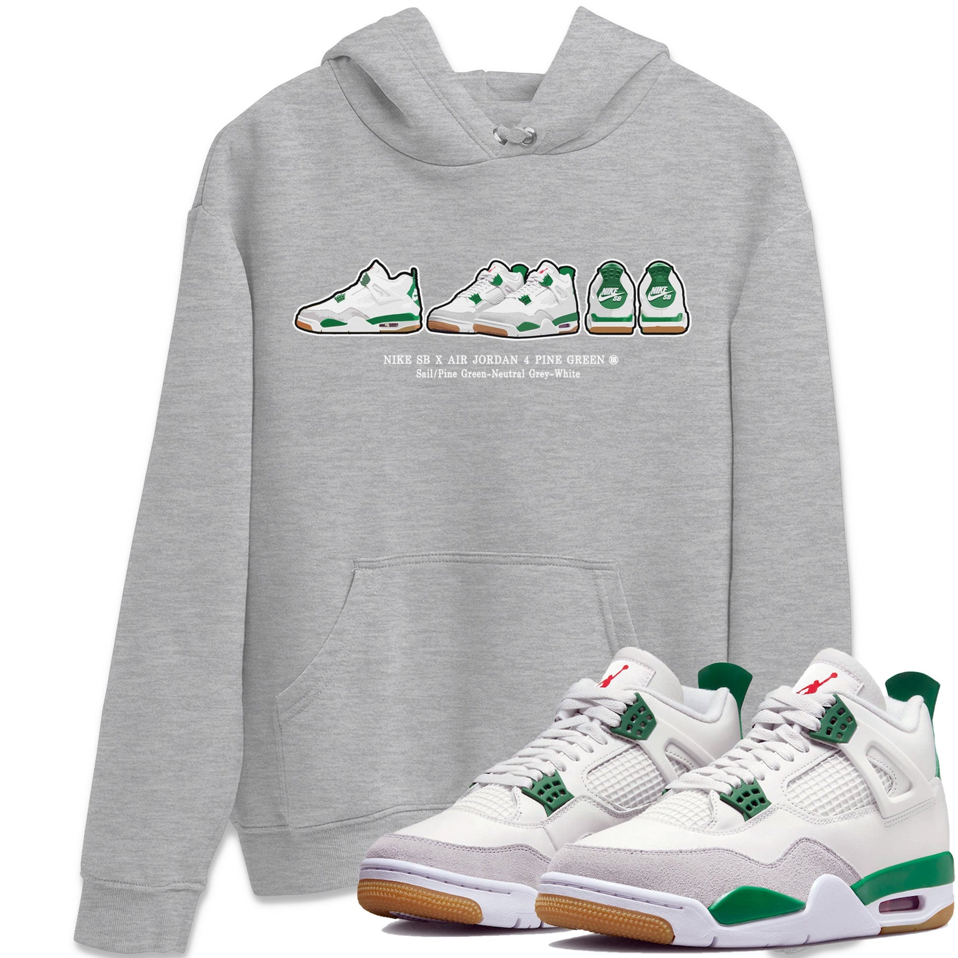 Air Jordan 4 Pine Green Sneaker Match Tees Sneaker Prelude Sneaker Tees Nike SB Air Jordan 4 Pine Green Sneaker Release Tees Unisex Shirts Heather Grey 1