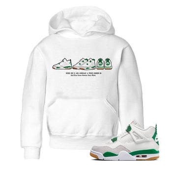 Jordan 4 Pine Green SB Sneaker Match Tees Sneaker Prelude Sneaker Tees Nike SB Air Jordan 4 Pine Green Sneaker Tees Sneaker Release Shirts Kids Shirts White 1