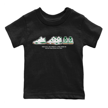 Jordan 4 Pine Green SB Sneaker Match Tees Sneaker Prelude Sneaker Tees Nike SB Air Jordan 4 Pine Green Sneaker Tees Sneaker Release Shirts Kids Shirts Black 2