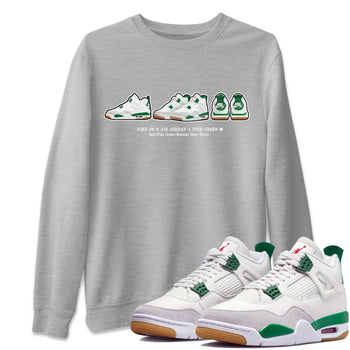 Jordan 4 Pine Green SB Sneaker Match Tees Sneaker Prelude Sneaker Tees Nike SB Air Jordan 4 Pine Green Sneaker Tees Sneaker Release Shirts Unisex Shirts Heather Grey 1