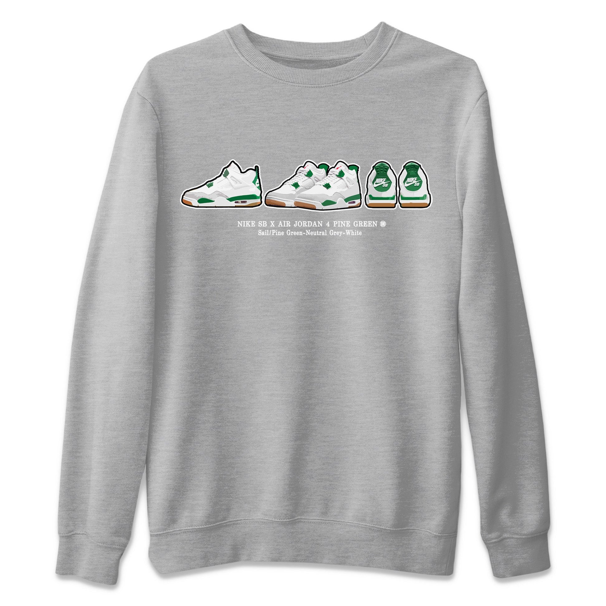 Jordan 4 Pine Green SB Sneaker Match Tees Sneaker Prelude Sneaker Tees Nike SB Air Jordan 4 Pine Green Sneaker Tees Sneaker Release Shirts Unisex Shirts Heather Grey 2