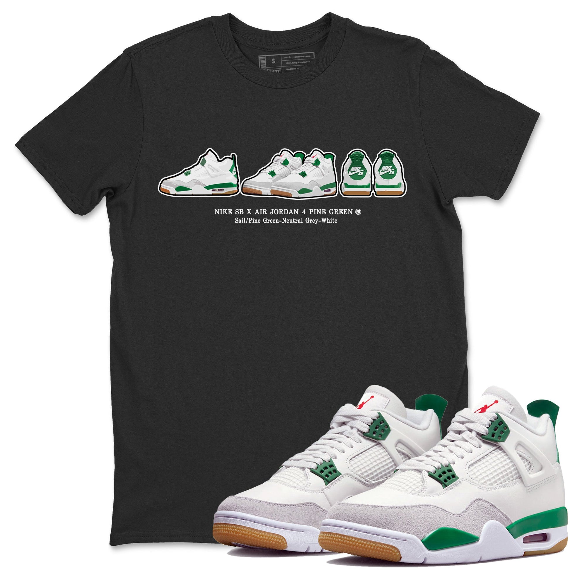 Air Jordan 4 Pine Green Sneaker Match Tees Sneaker Prelude Sneaker Tees Nike SB Air Jordan 4 Pine Green Sneaker Release Tees Unisex Shirts Black 1