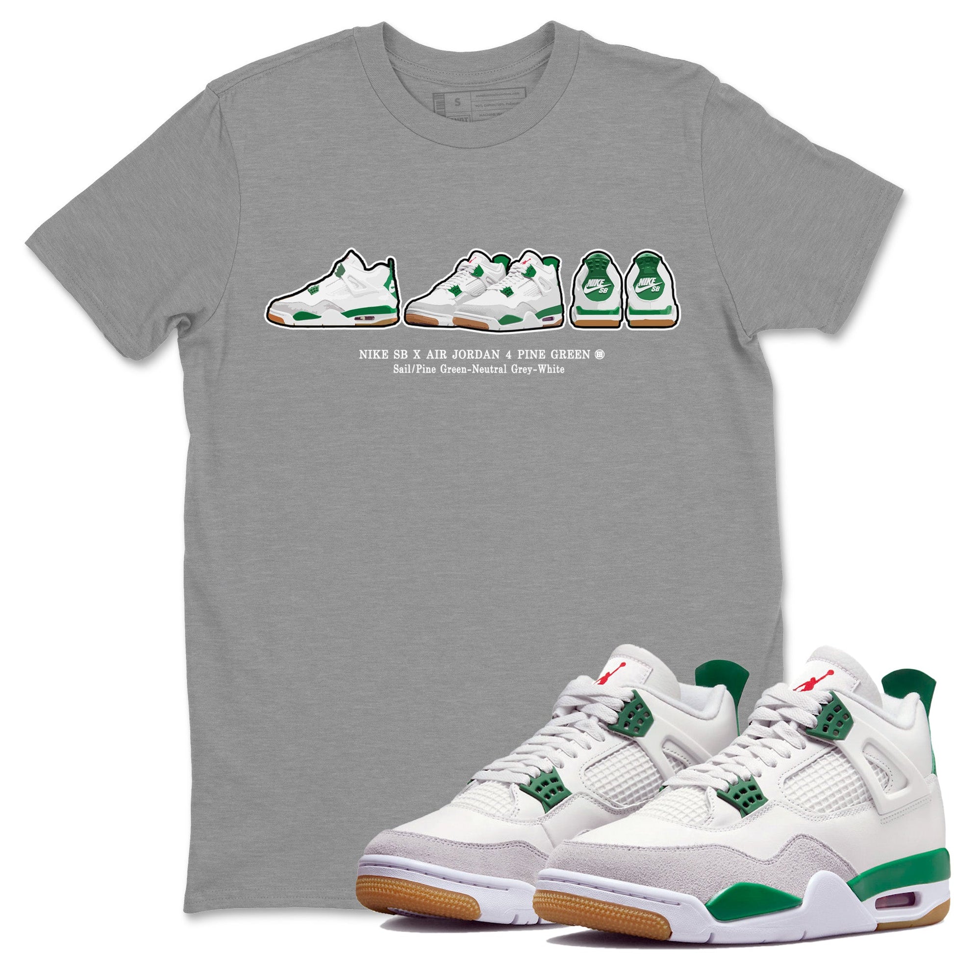 Air Jordan 4 Pine Green Sneaker Prelude Crew Neck Sneaker Tees Nike SB Air Jordan 4 Pine Green Sneaker T-Shirts Size Chart