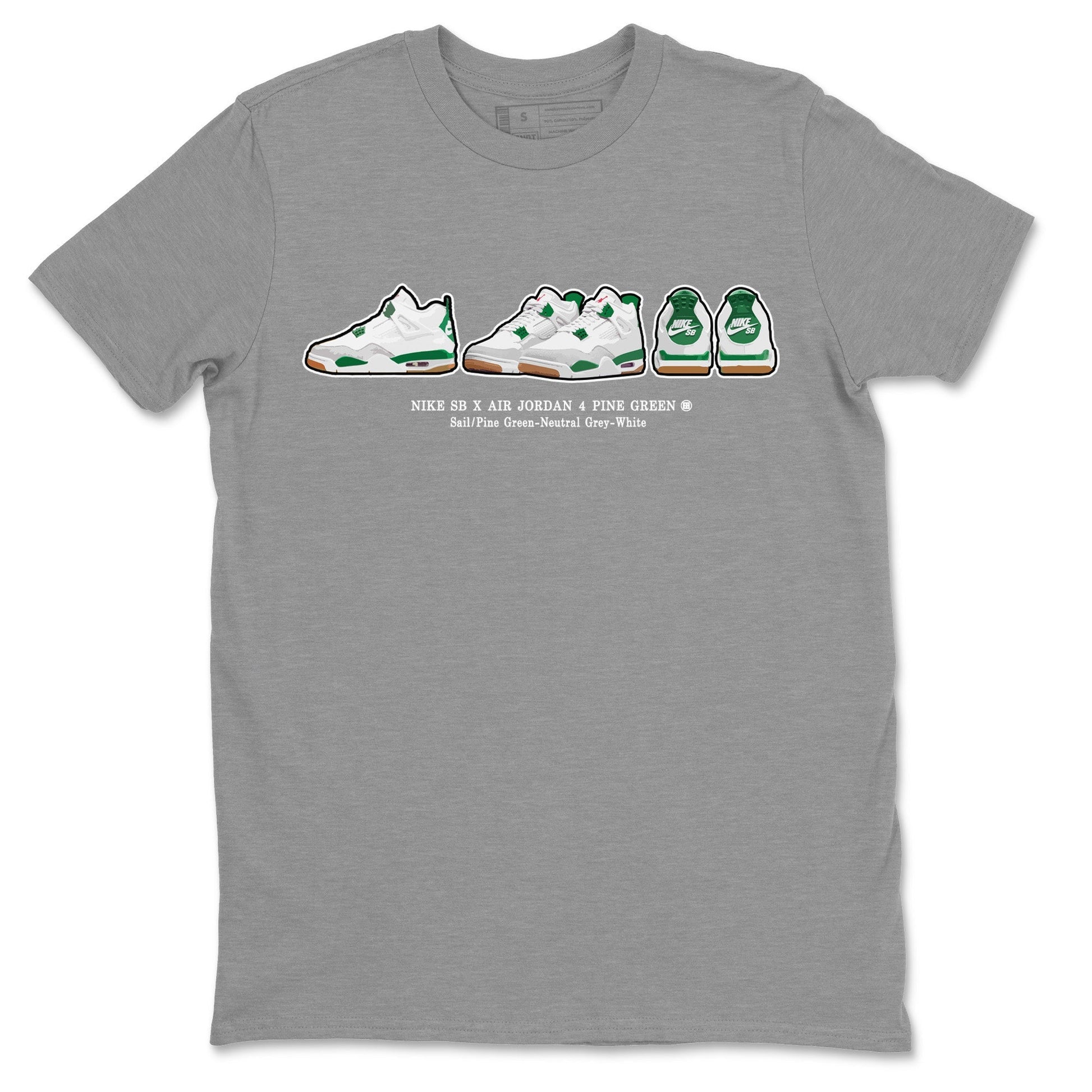 Jordan 4 Pine Green SB Sneaker Match Tees Sneaker Prelude Sneaker Tees Nike SB Air Jordan 4 Pine Green Sneaker Tees Sneaker Release Shirts Unisex Shirts Heather Grey 2