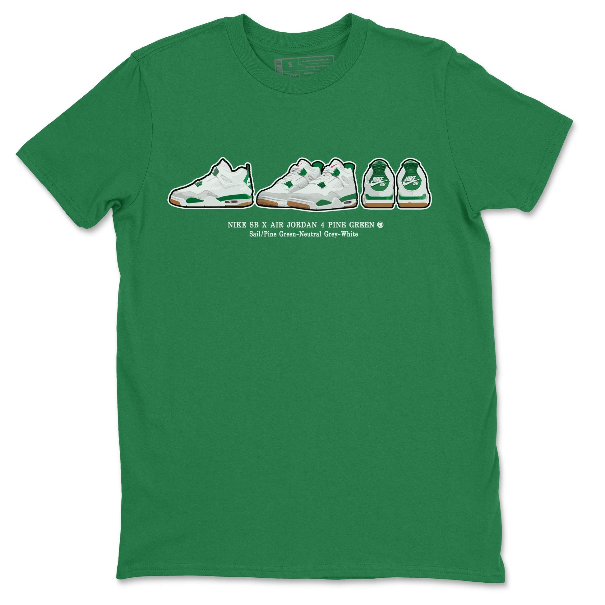 Jordan 4 Pine Green SB Sneaker Match Tees Sneaker Prelude Sneaker Tees Nike SB Air Jordan 4 Pine Green Sneaker Tees Sneaker Release Shirts Unisex Shirts Kelly Green 2