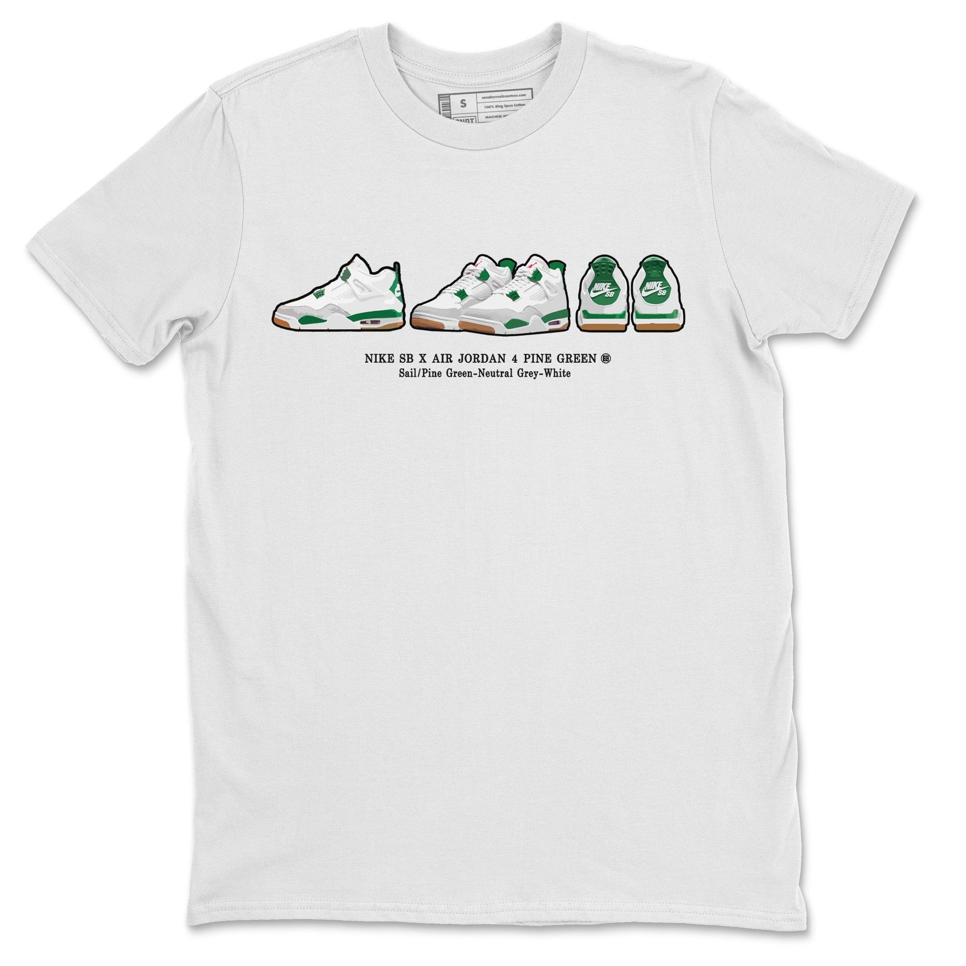 Jordan 4 Pine Green SB Sneaker Match Tees Sneaker Prelude Sneaker Tees Nike SB Air Jordan 4 Pine Green Sneaker Tees Sneaker Release Shirts Unisex Shirts White 2