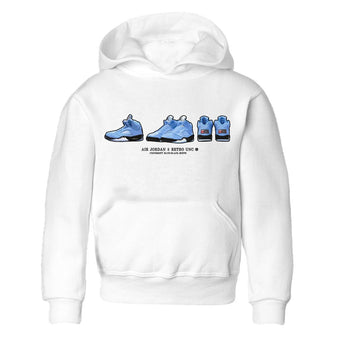 Jordan 5 UNC Jordan Shirts Sneaker Prelude Sneaker Tees Air Jordan 5 Retro UNC Sneaker Release Tees Kids Shirts White 2