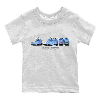 Jordan 5 UNC Jordan Shirts Sneaker Prelude Sneaker Tees Air Jordan 5 Retro UNC Sneaker Release Tees Kids Shirts White 2