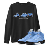 Jordan 5 UNC Jordan Shirts Sneaker Prelude Sneaker Tees Air Jordan 5 UNC SNRT Sneaker Tees Unisex Shirts Black 1