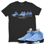 Jordan 5 UNC Jordan Shirts Sneaker Prelude Sneaker Tees Air Jordan 5 UNC SNRT Sneaker Tees Unisex Shirts Black 1