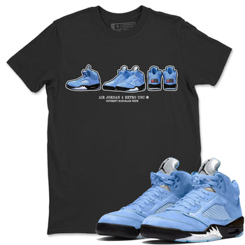 Jordan 5 UNC Jordan Shirts Sneaker Prelude Sneaker Tees Air Jordan 5 UNC SNRT Sneaker Tees Unisex Shirts Black 1