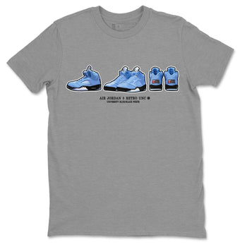 Jordan 5 UNC Jordan Shirts Sneaker Prelude Sneaker Tees Air Jordan 5 UNC SNRT Sneaker Tees Unisex Shirts Heather Grey 2