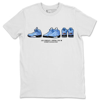 Jordan 5 UNC Jordan Shirts Sneaker Prelude Sneaker Tees Air Jordan 5 UNC SNRT Sneaker Tees Unisex Shirts White 2
