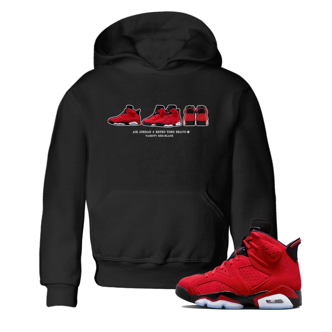 Air Jordan 6 Toro Bravo Sneaker Match Tees Sneaker Prelude Sneaker Tees Air Jordan 6 Toro Tees Kids Shirts Black 1