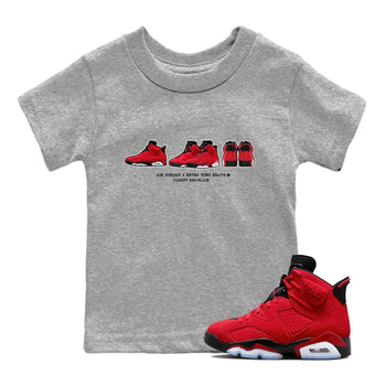 Air Jordan 6 Toro Bravo Sneaker Match Tees Sneaker Prelude Sneaker Tees Air Jordan 6 Toro Tees Kids Shirts Heather Grey 1