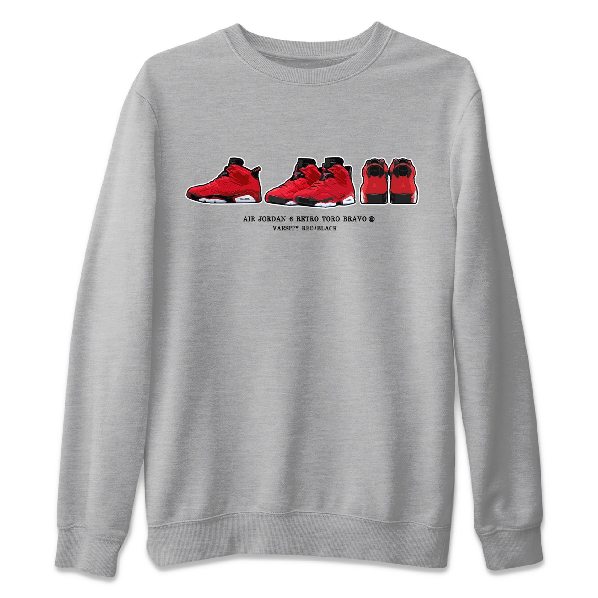 Air Jordan 6 Toro Bravo Sneaker Match Tees Sneaker Prelude Sneaker Tees Air Jordan 6 Toro Tees Unisex Shirts Heather Grey 2